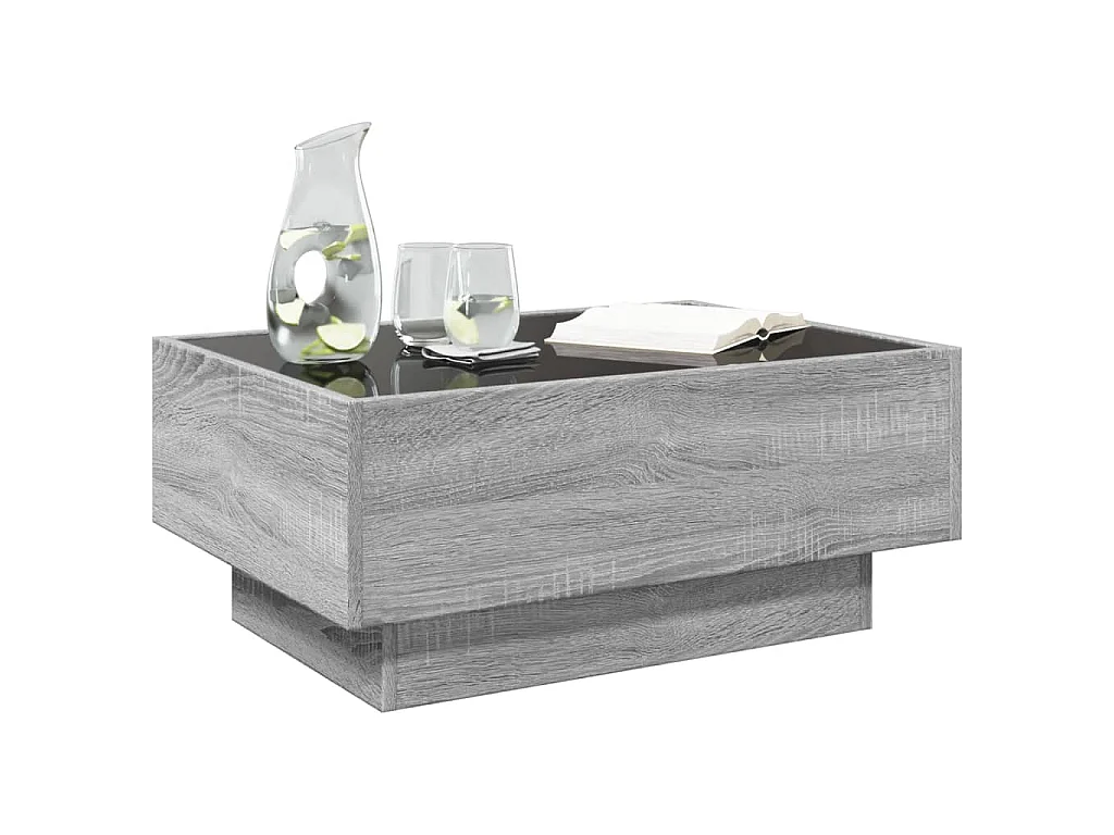 LED-Couchtisch Grau Sonoma 70x50x30 cm Holzwerkstoff