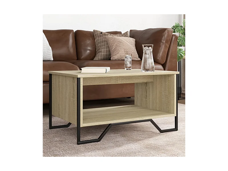 Table basse chêne sonoma 75x51x40 cm bois d'ingénierie