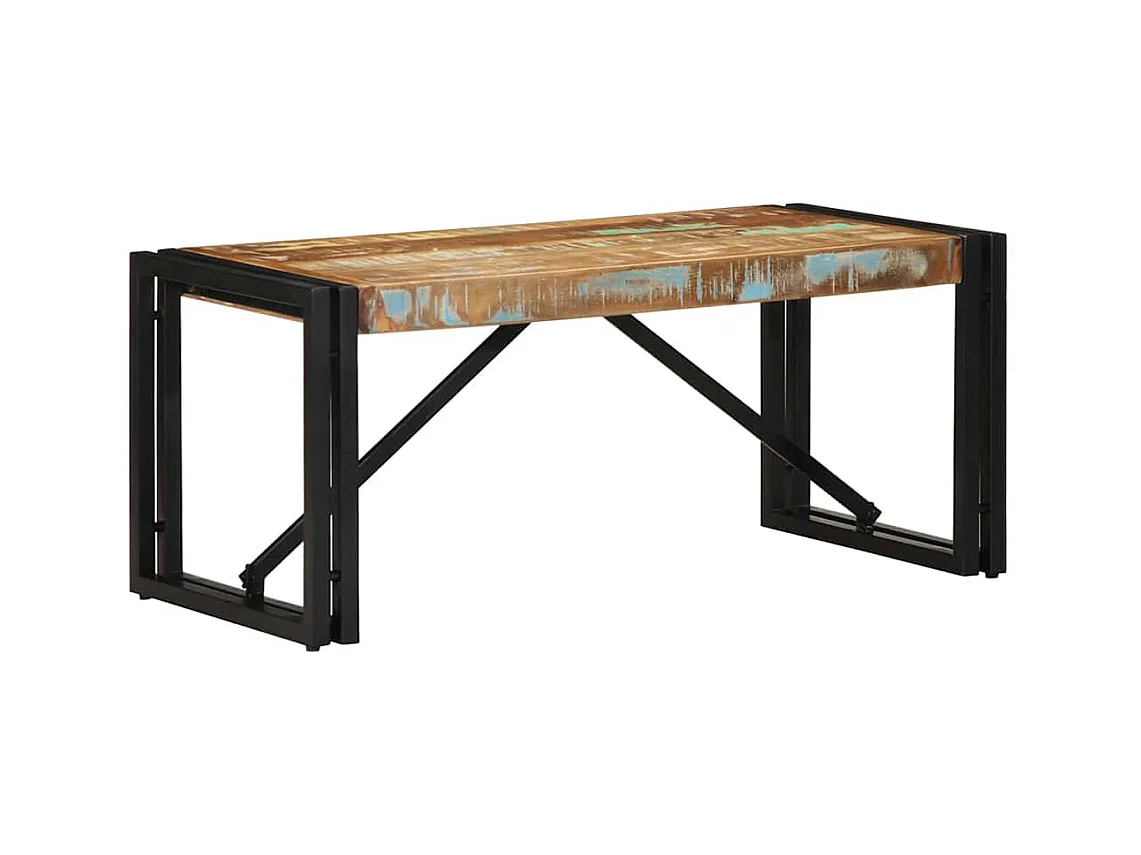 Salontafel 80x40x35 cm massief gerecycled hout meerkleurig