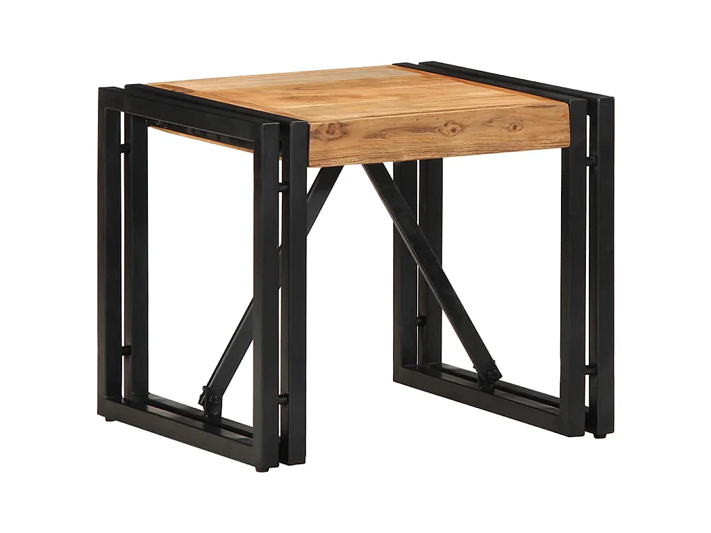 Tavolino da Salotto 40x40x35 cm in Legno Massello di Acacia