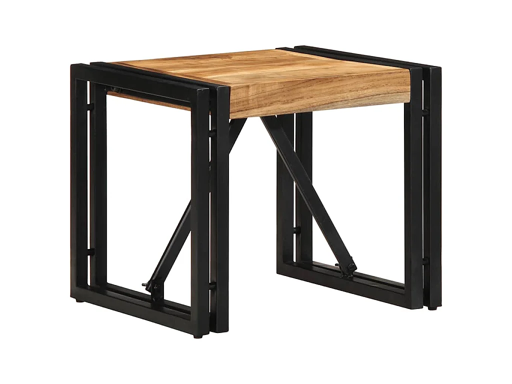 Tavolino da Salotto 40x40x35 cm in Legno Massello di Acacia