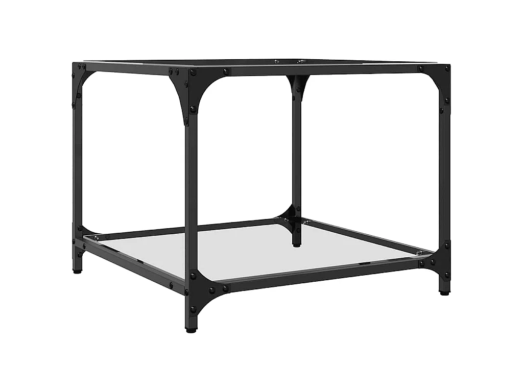 Couchtische mit Glasplatte 2 Stk. Transparent 50x50x40 cm Stahl