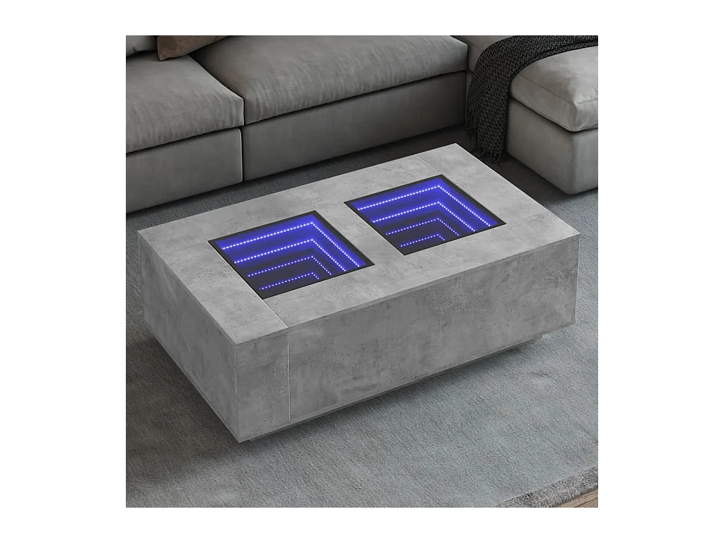 Couchtisch mit Infinity-LED Betongrau 116x69x40 cm