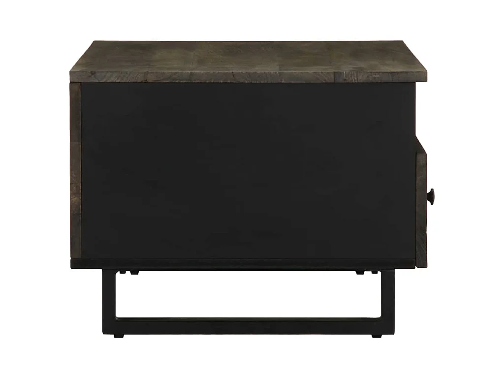 Table basse noir 80x54x40 cm bois massif de manguier