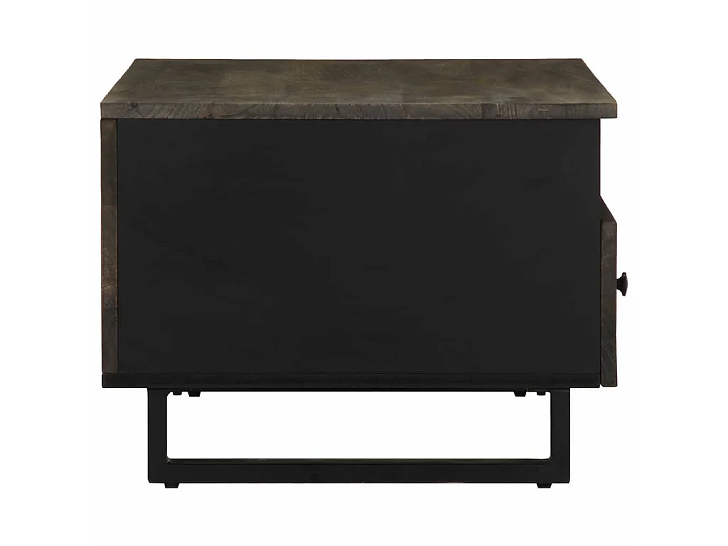 Table basse noir 80x54x40 cm bois massif de manguier