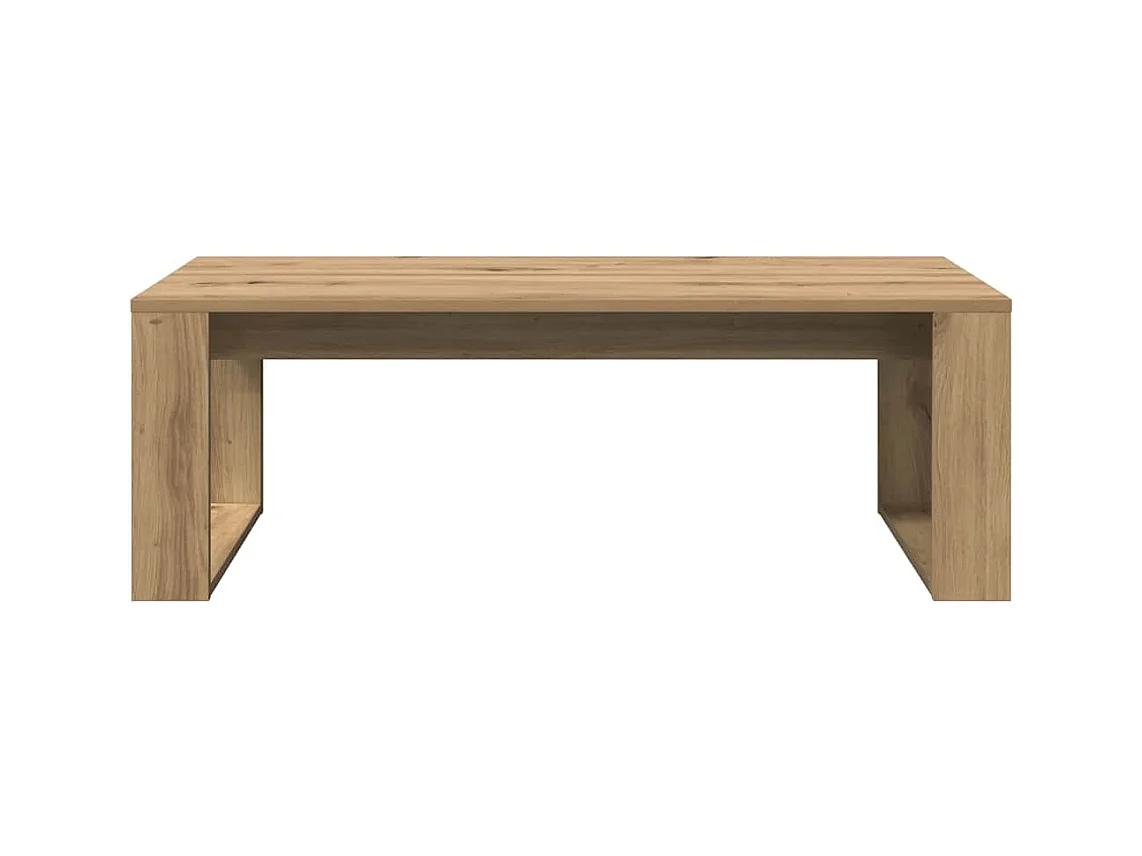 Table basse chêne artisanal 102x50x35 cm bois d'ingénierie
