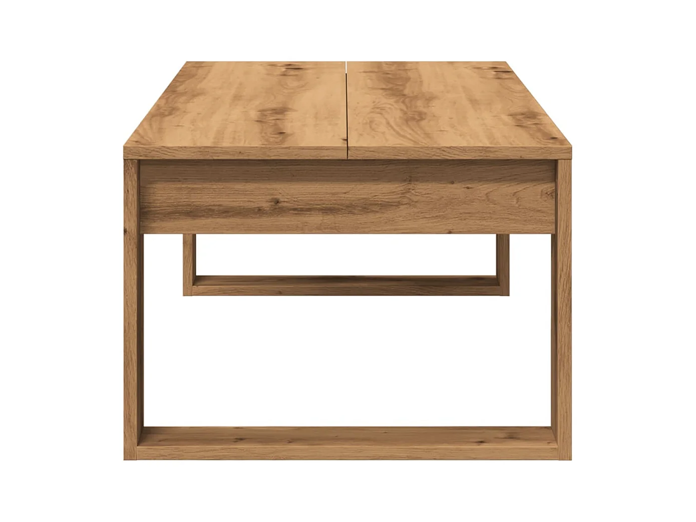 Table basse chêne artisanal 102x50x35 cm bois d'ingénierie