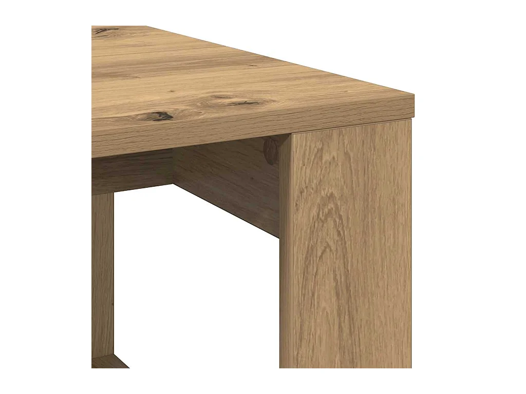 Table basse chêne artisanal 102x50x35 cm bois d'ingénierie
