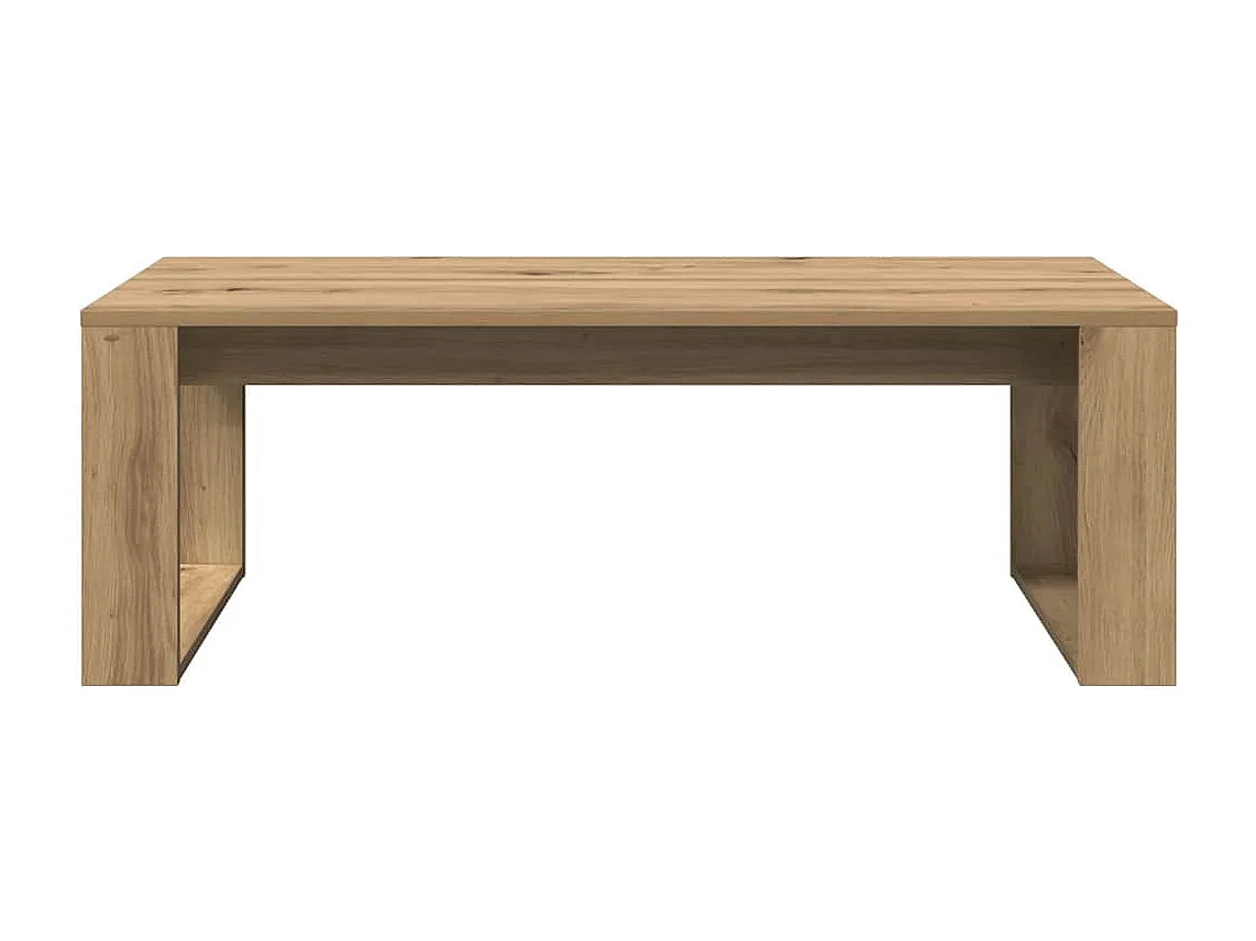 Table basse chêne artisanal 102x50x35 cm bois d'ingénierie