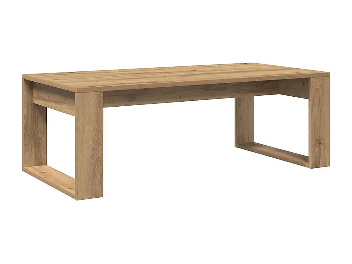 Table basse chêne artisanal 102x50x35 cm bois d'ingénierie