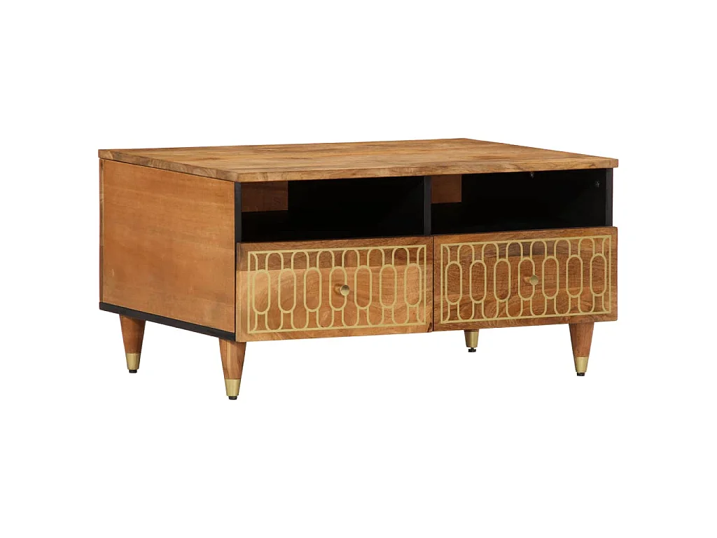 Tavolino da Salotto 80x54x40 cm in Legno Massello di Mango