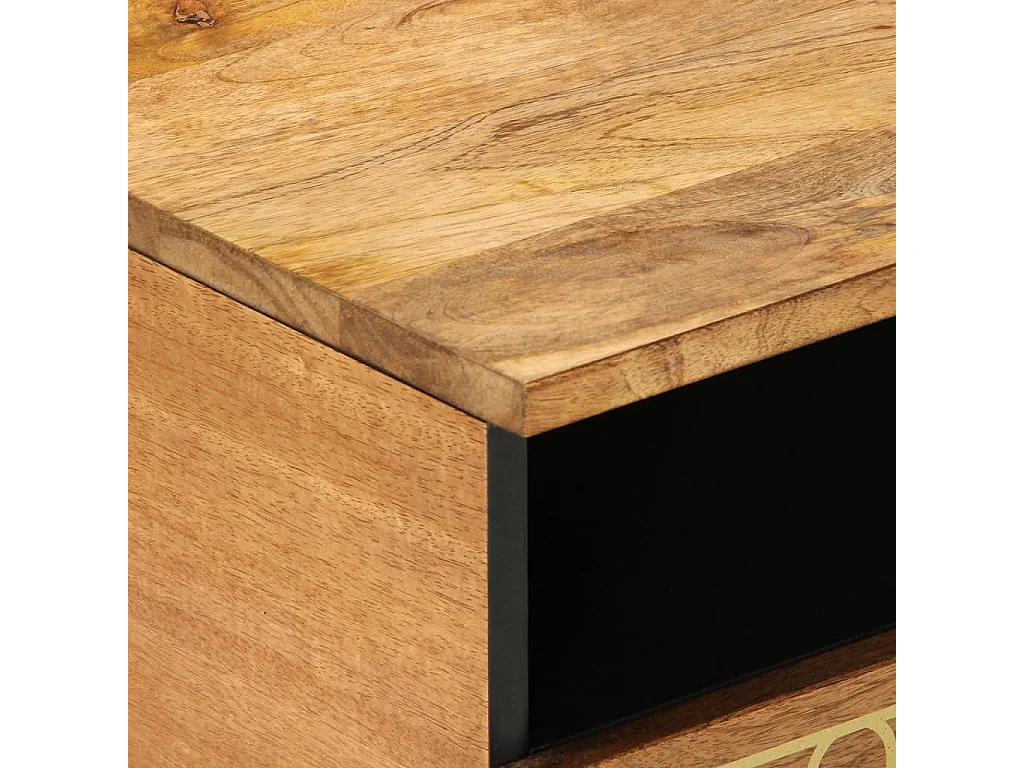 Tavolino da Salotto 80x54x40 cm in Legno Massello di Mango