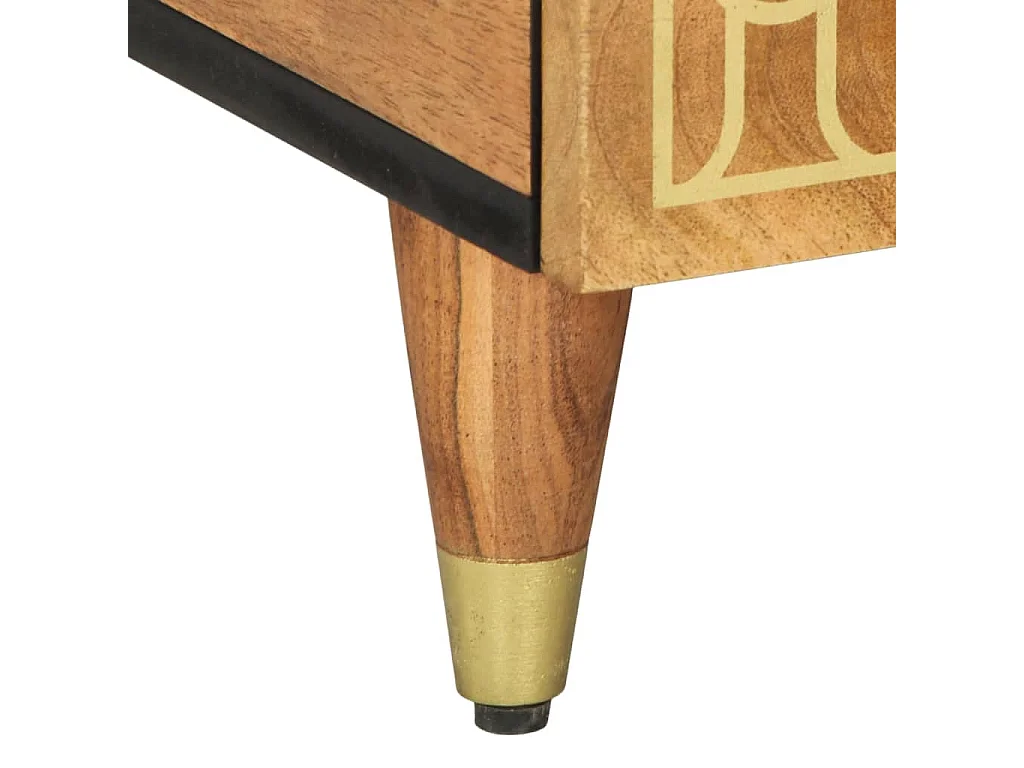 Tavolino da Salotto 80x54x40 cm in Legno Massello di Mango