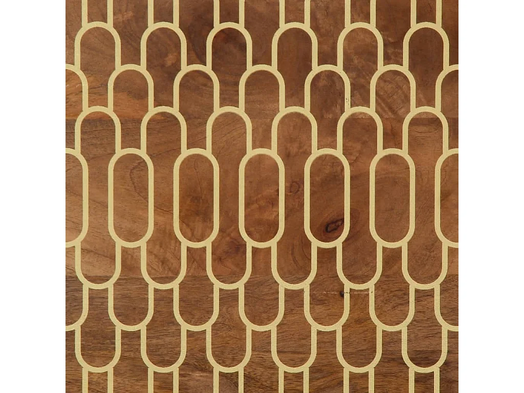 Tavolino da Salotto 80x54x40 cm in Legno Massello di Mango