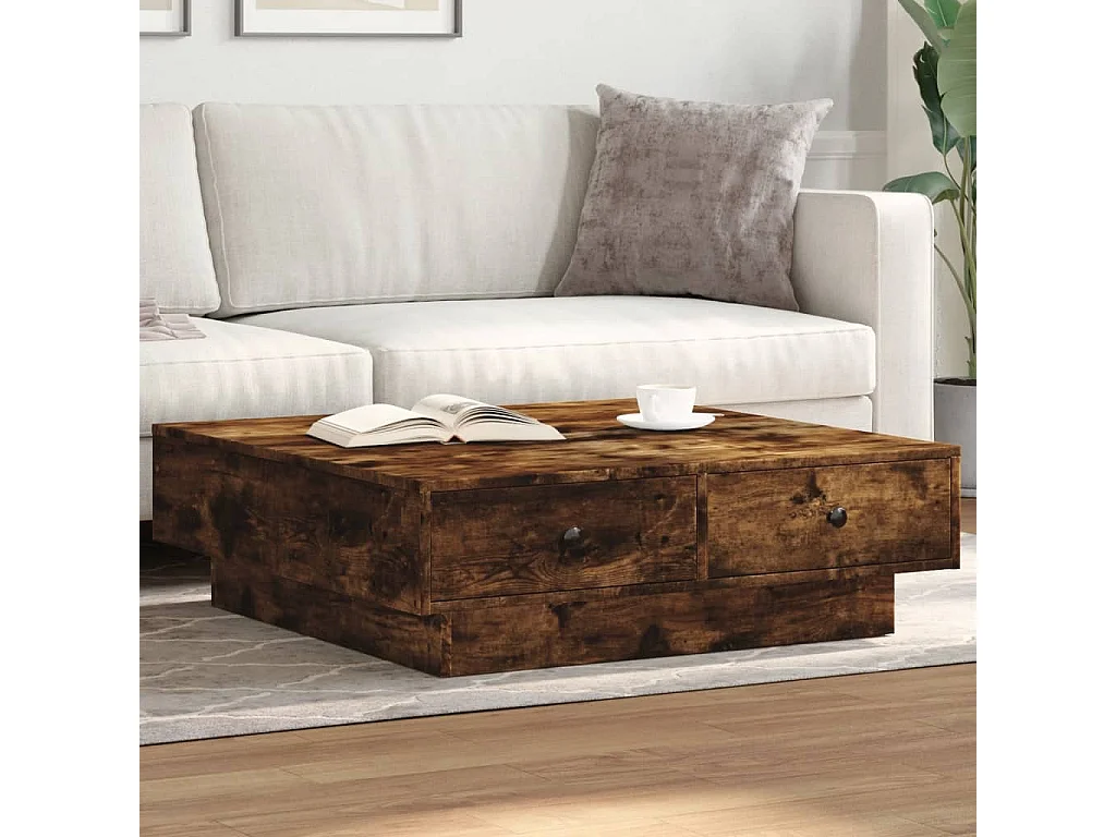 Couchtisch Räuchereiche 90x90x28 cm Holzwerkstoff