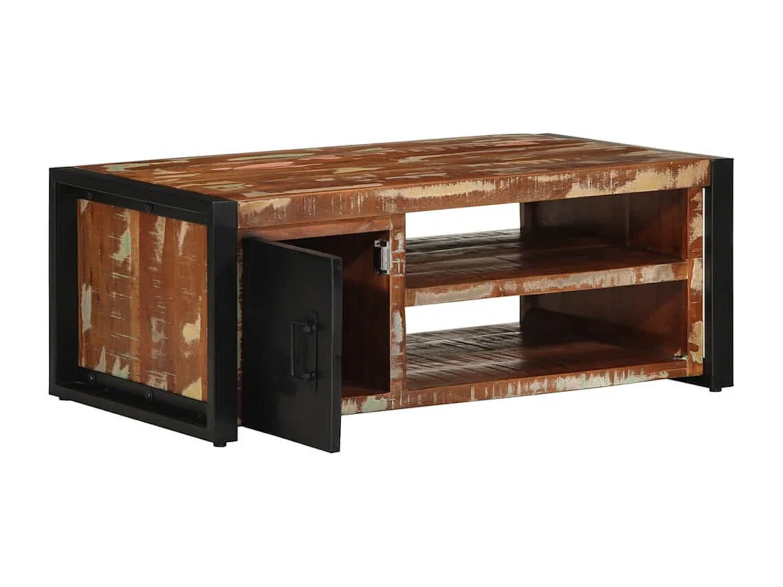 Couchtisch Mehrfarbig 90x50x36 cm Altholz Massiv