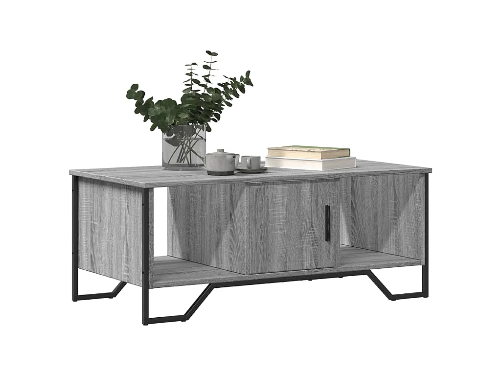 Salontafel 100x51x40 cm bewerkt hout grijs sonoma