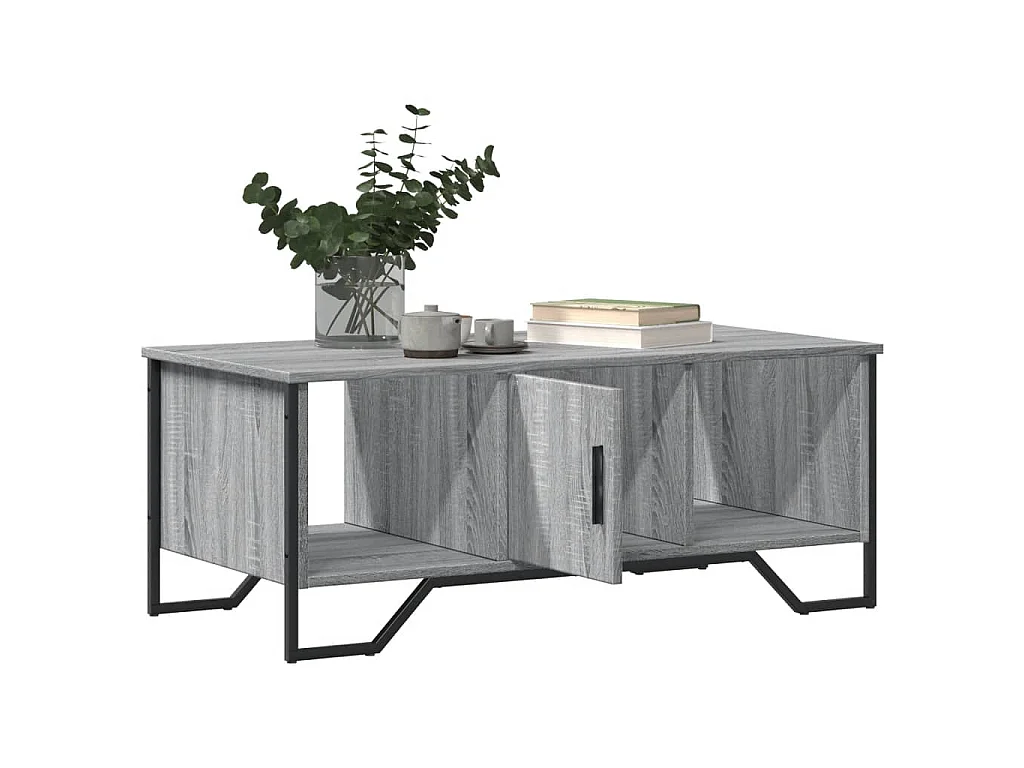 Salontafel 100x51x40 cm bewerkt hout grijs sonoma