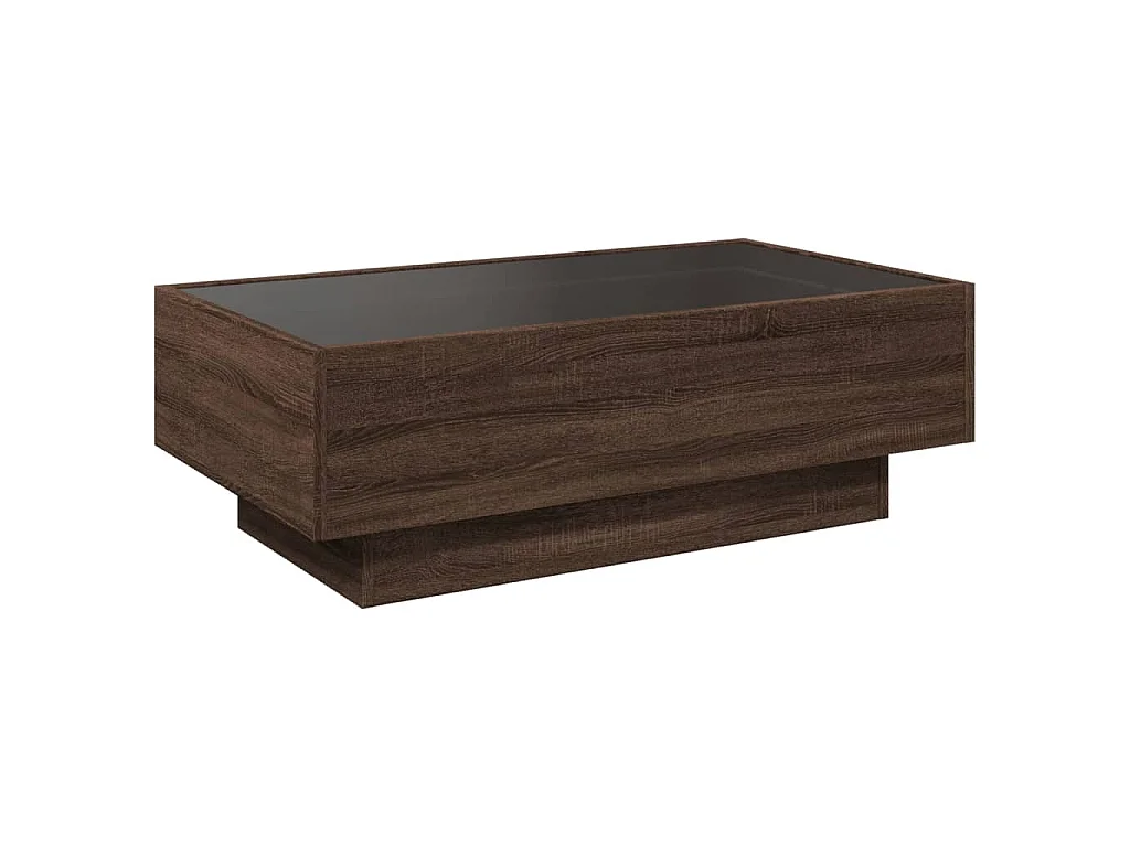 LED-Couchtisch Braun Eichen-Optik 90x50x30 cm Holzwerkstoff