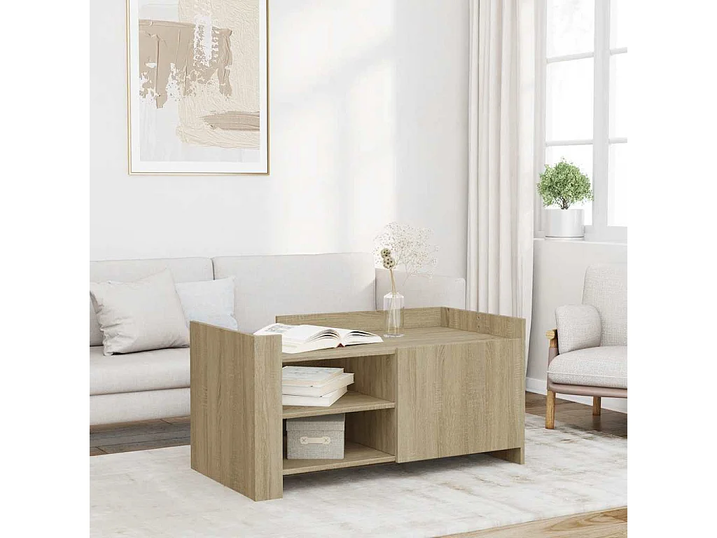 Table basse chêne sonoma 100x50x50 cm bois d'ingénierie