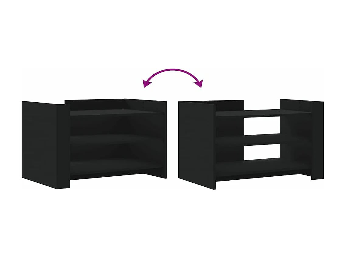 Table basse noir 80x50x50 cm bois d'ingénierie