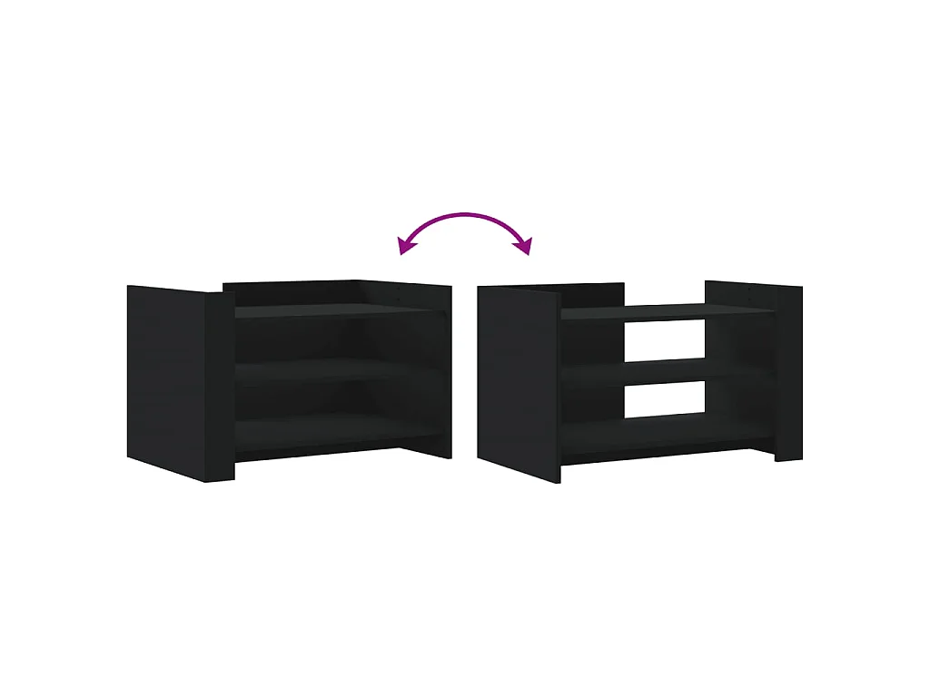 Table basse noir 80x50x50 cm bois d'ingénierie