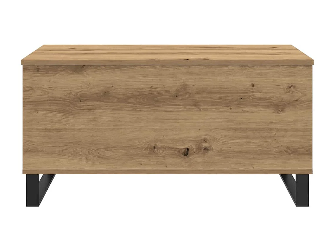 Salontafel 90x44,5x45 cm bewerkt hout artisanaal eikenkleurig