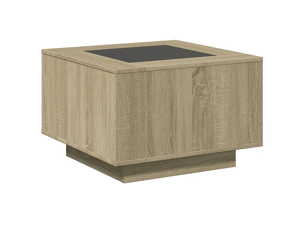 Tavolino Salotto con LED Rovere Sonoma 60x60x40 cm Multistrato