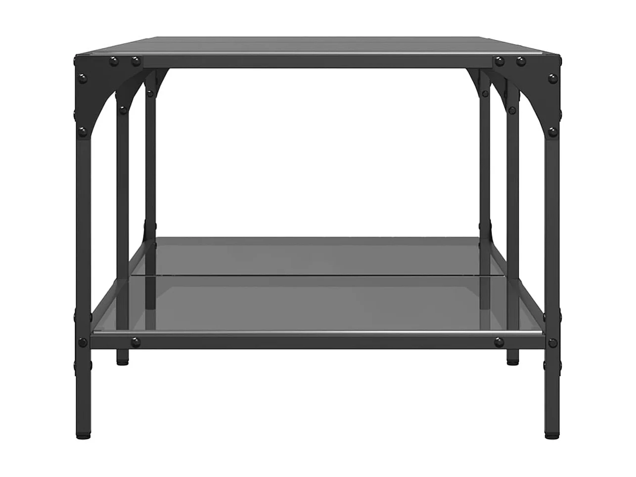 Couchtisch mit Glasplatte Schwarz 98,5x50x40 cm Stahl
