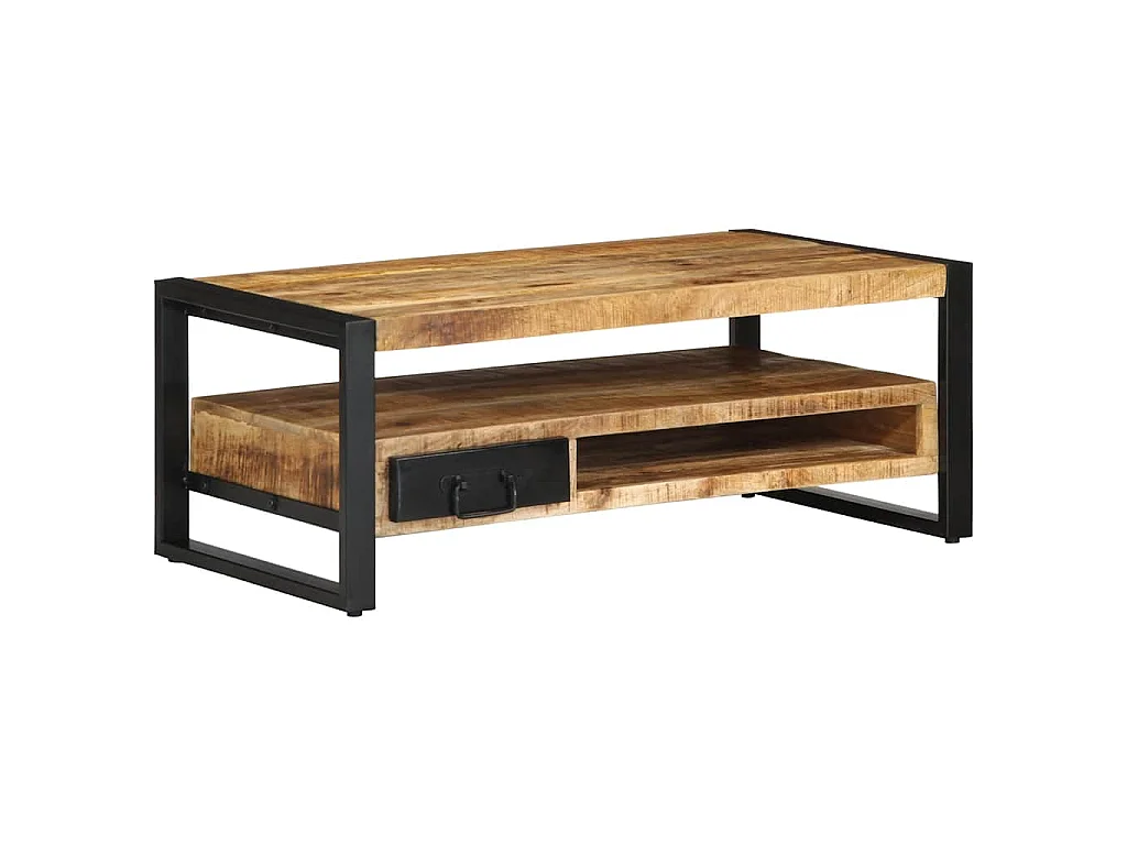 Table basse 90x50x36 cm bois de manguier massif brut
