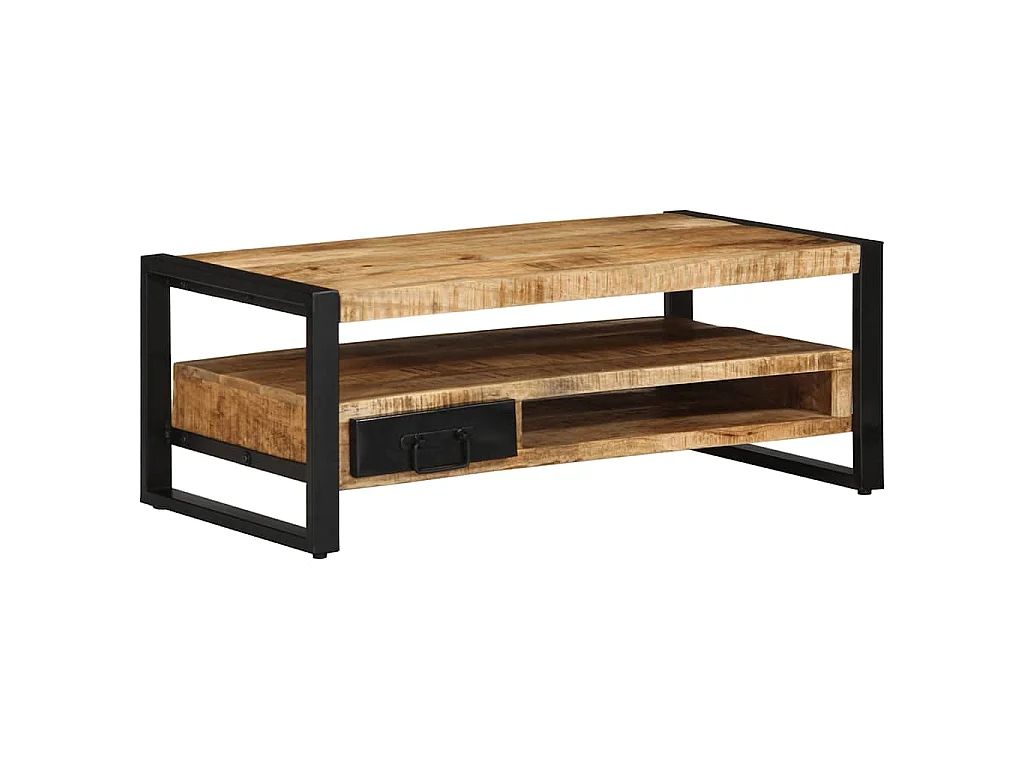 Table basse 90x50x36 cm bois de manguier massif brut