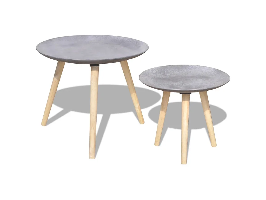 Ensemble de table d'appoint/table basse 2 pcs 55 cm et 44 cm