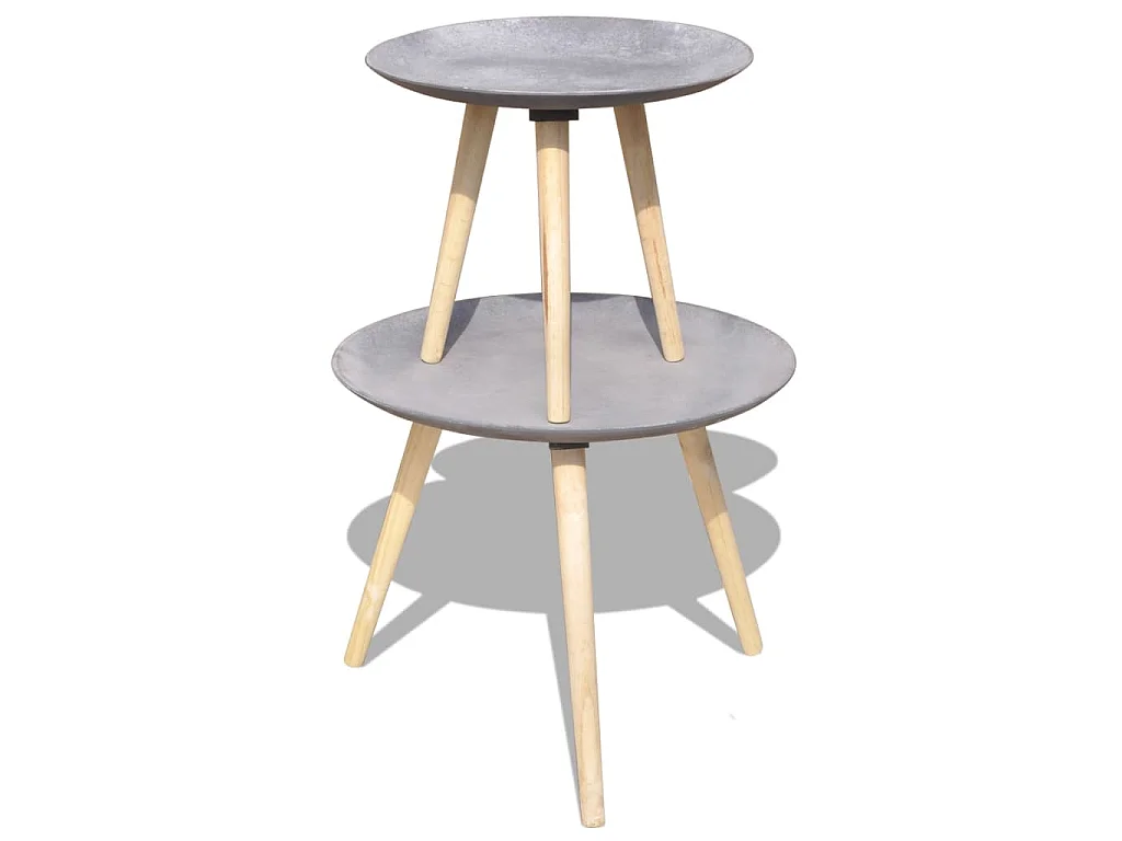 Ensemble de table d'appoint/table basse 2 pcs 55 cm et 44 cm