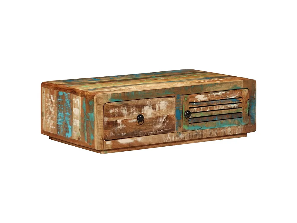 Table basse 89x55x29 cm bois de récupération massif