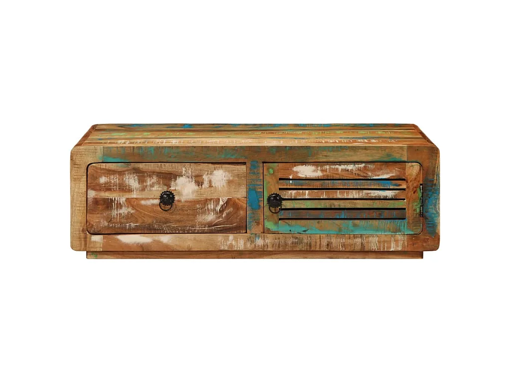 Table basse 89x55x29 cm bois de récupération massif