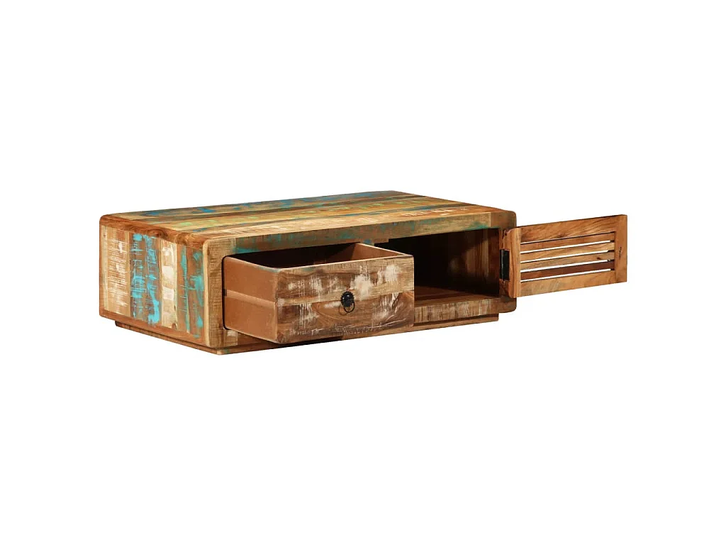 Table basse 89x55x29 cm bois de récupération massif