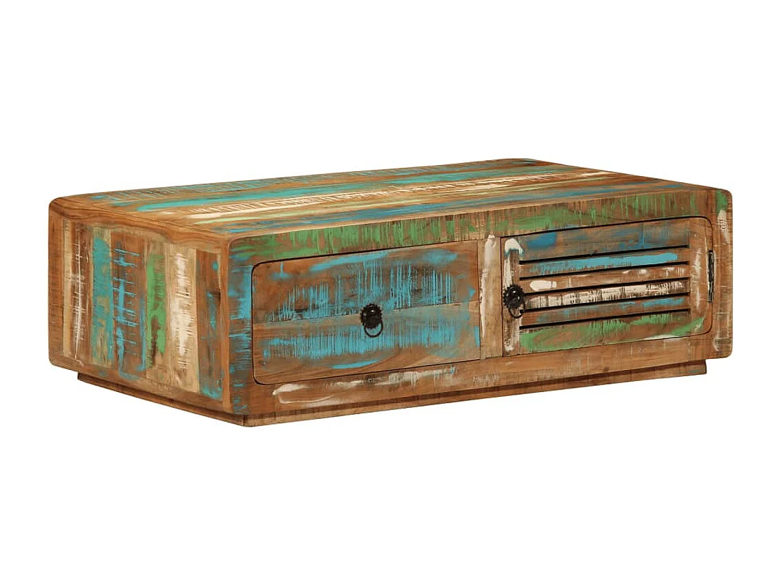 Table basse 89x55x29 cm bois de récupération massif