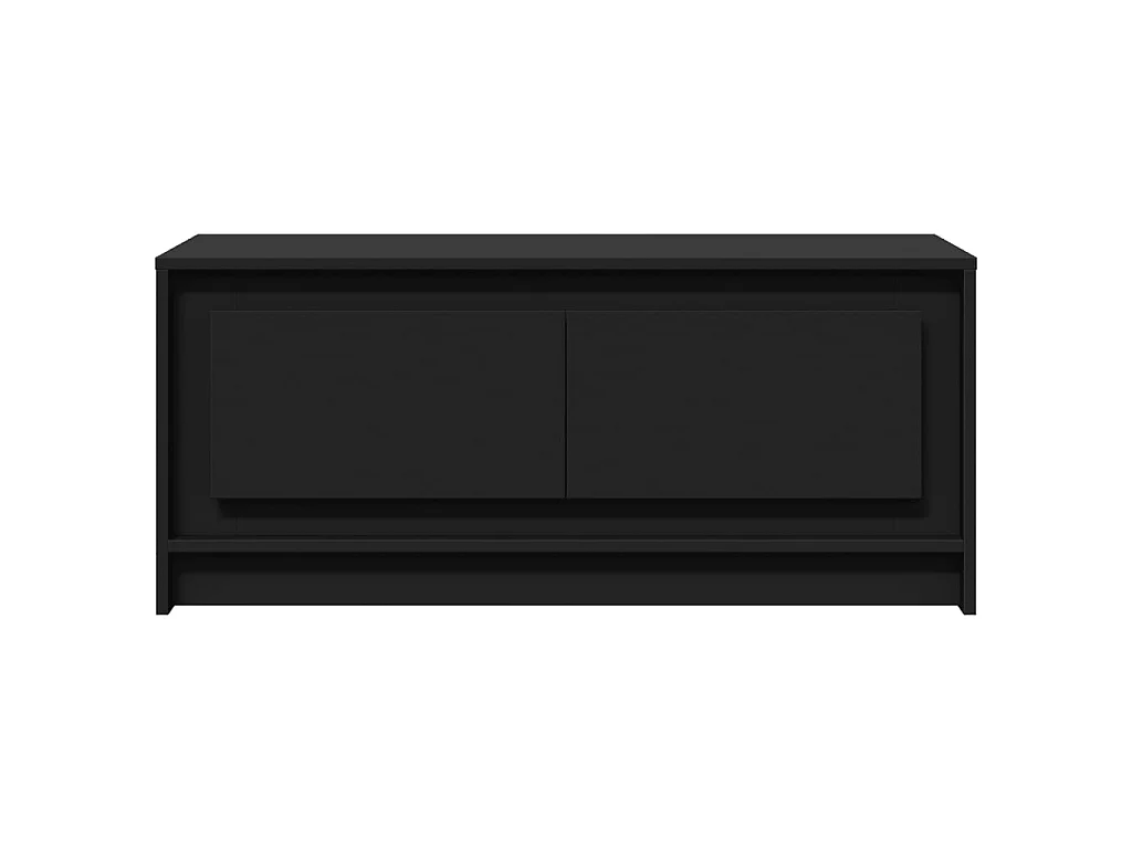 Table basse avec lumières LED noir bois d'ingénierie