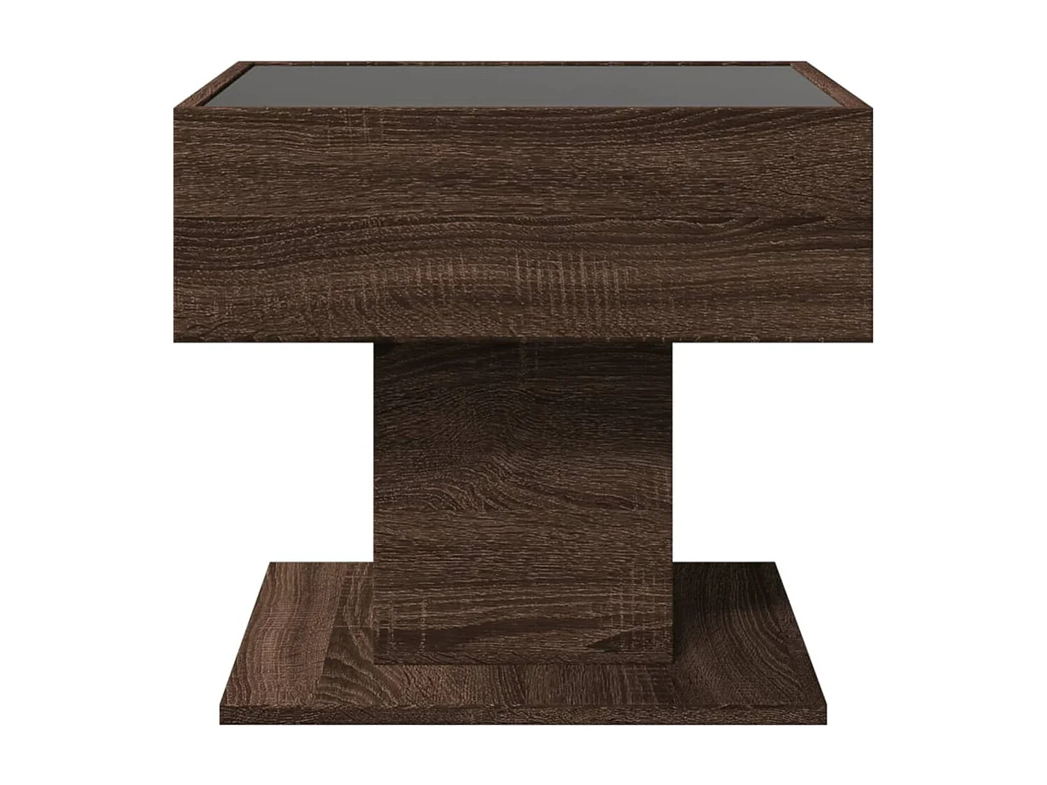 LED-Couchtisch Braun Eichen-Optik 50x50x45 cm Holzwerkstoff