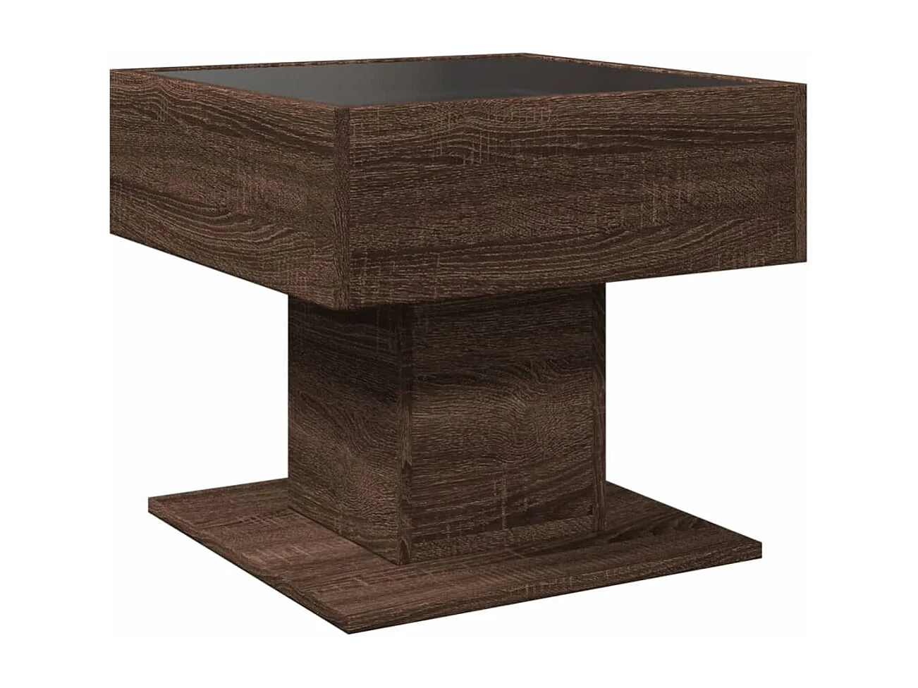 LED-Couchtisch Braun Eichen-Optik 50x50x45 cm Holzwerkstoff