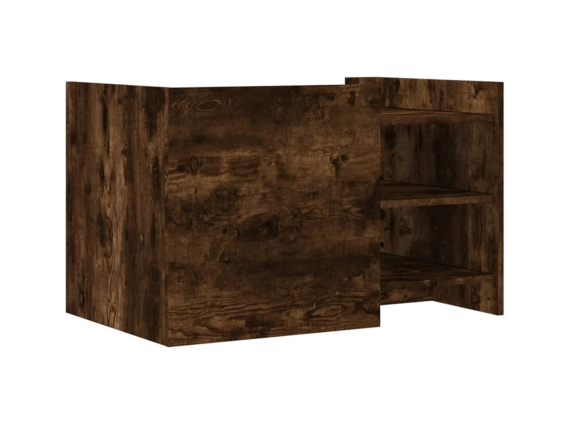 Table basse chêne fumé 80x50x50 cm bois d'ingénierie