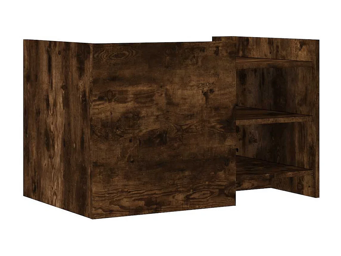 Salontafel 80x50x50 cm bewerkt hout gerookt eikenkleurig