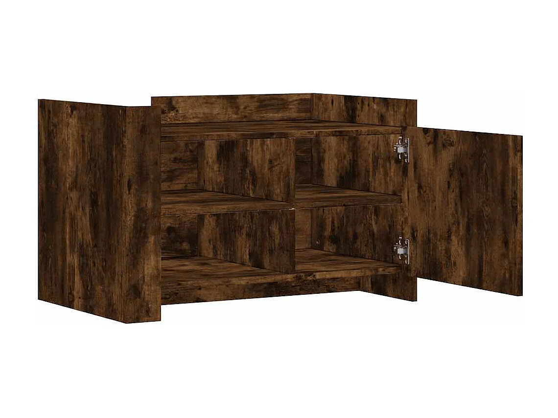 Salontafel 80x50x50 cm bewerkt hout gerookt eikenkleurig