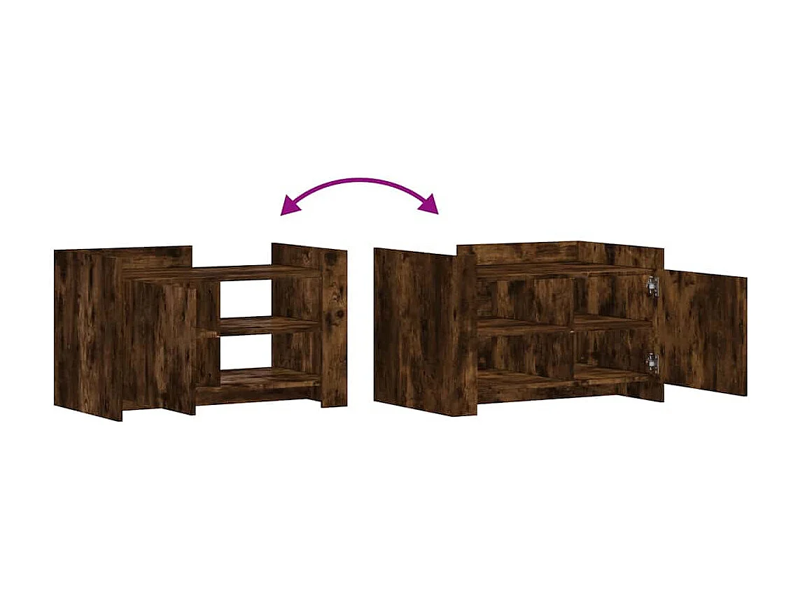 Salontafel 80x50x50 cm bewerkt hout gerookt eikenkleurig