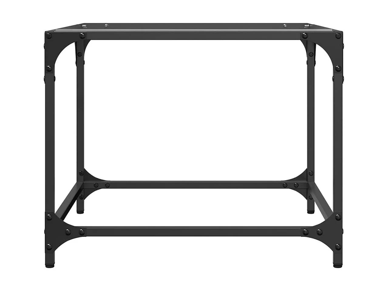 Tavolini con Piano in Vetro Trasparente 2 pz 50x50x40cm Acciaio