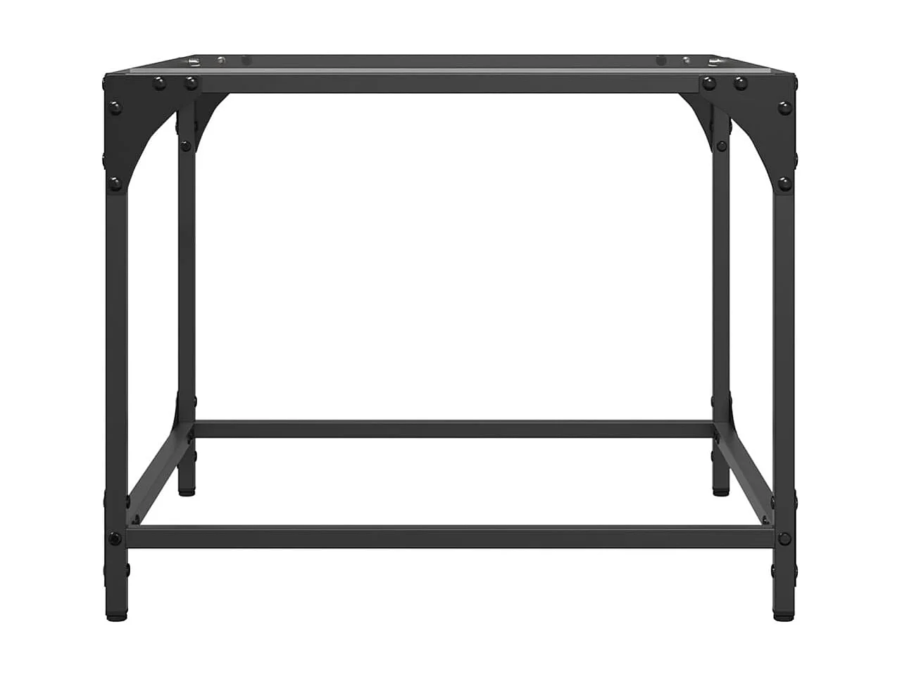 Tavolini con Piano in Vetro Trasparente 2 pz 50x50x40cm Acciaio
