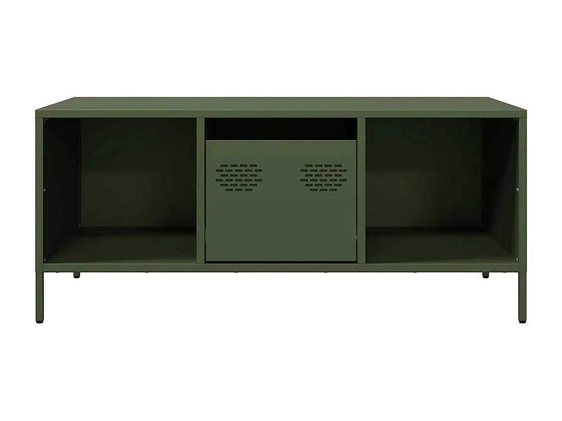 Salontafel 101,5x50x43,5 cm koudgewalst staal olijfgroen