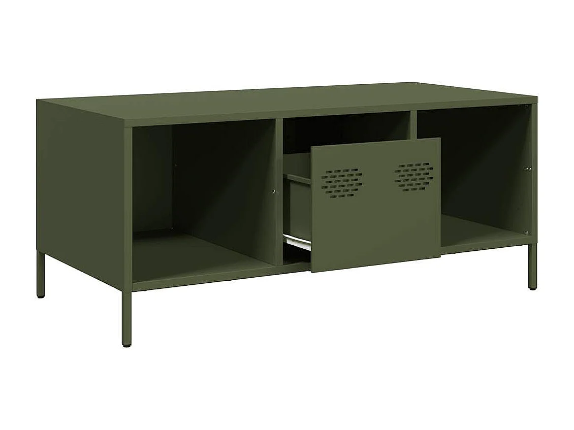 Salontafel 101,5x50x43,5 cm koudgewalst staal olijfgroen