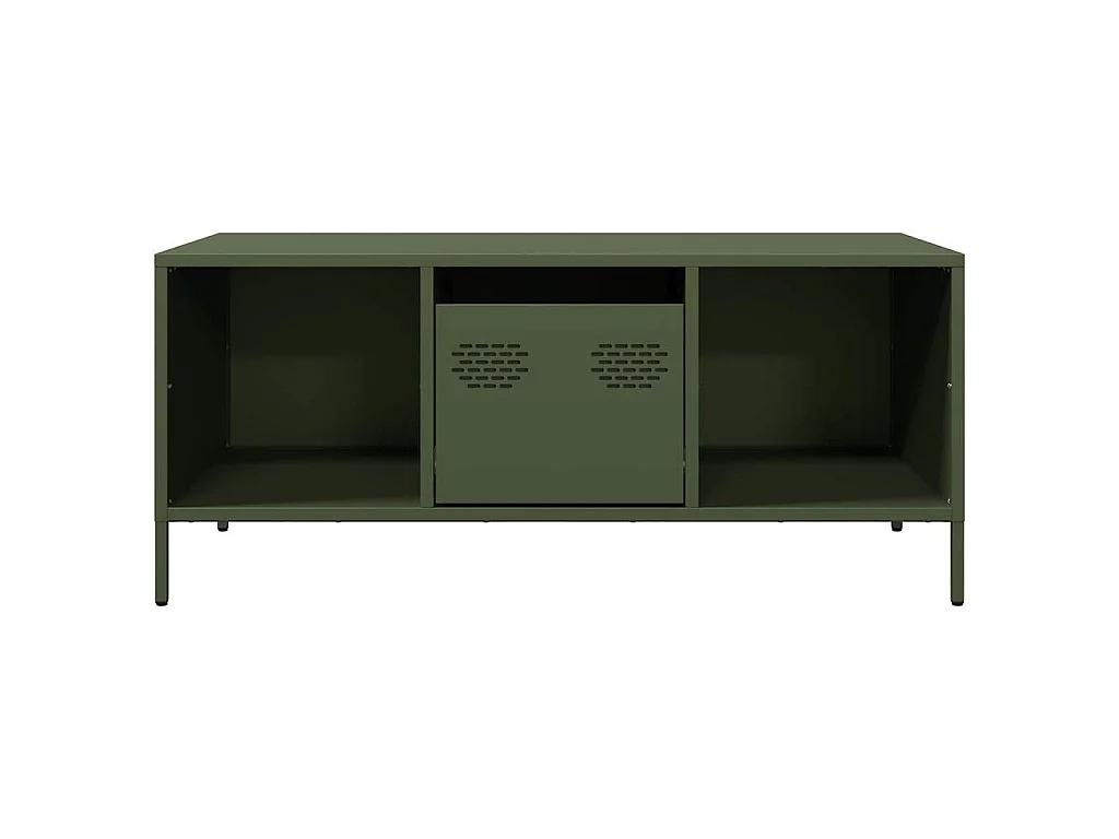 Tavolino Verde Oliva 101,5x50x43,5 cm Acciaio Laminato a Freddo