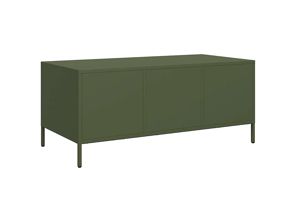 Tavolino Verde Oliva 101,5x50x43,5 cm Acciaio Laminato a Freddo